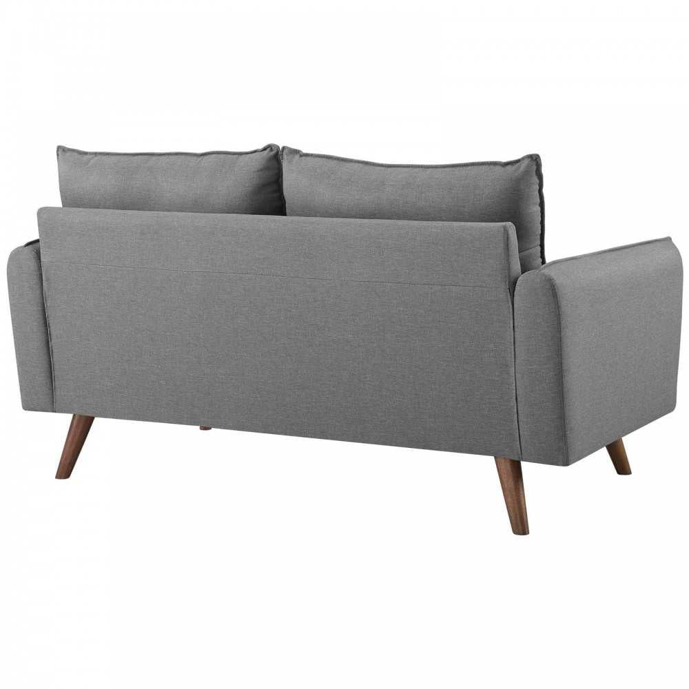 Revive Upholstered Fabric Sofa and Loveseat Set, Light Gray