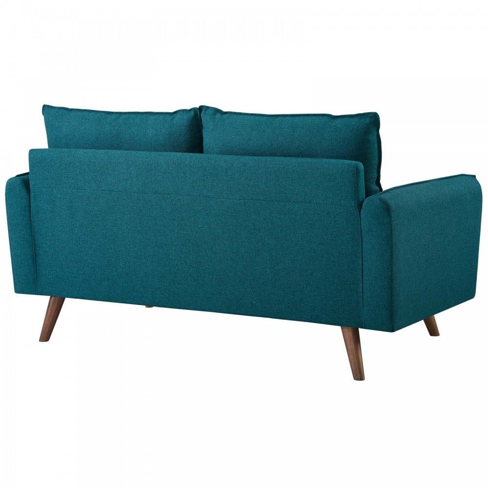 Revive Upholstered Fabric Sofa and Loveseat Set, Teal