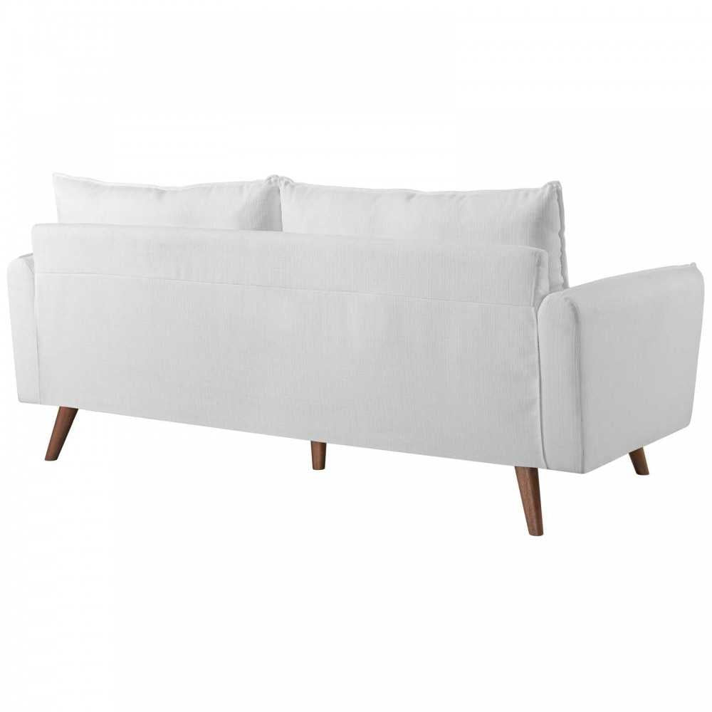 Revive Upholstered Fabric Sofa and Loveseat Set, White