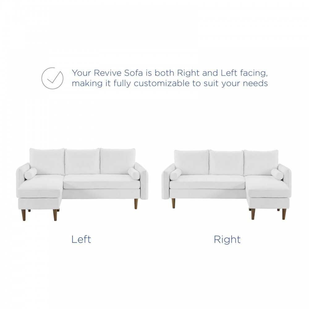 Revive Upholstered Right or Left Sectional Sofa, White