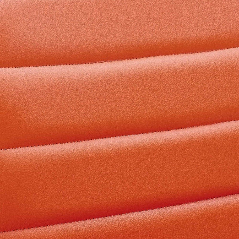 Ripple Armless Mid Back Vinyl Office Chair, Orange