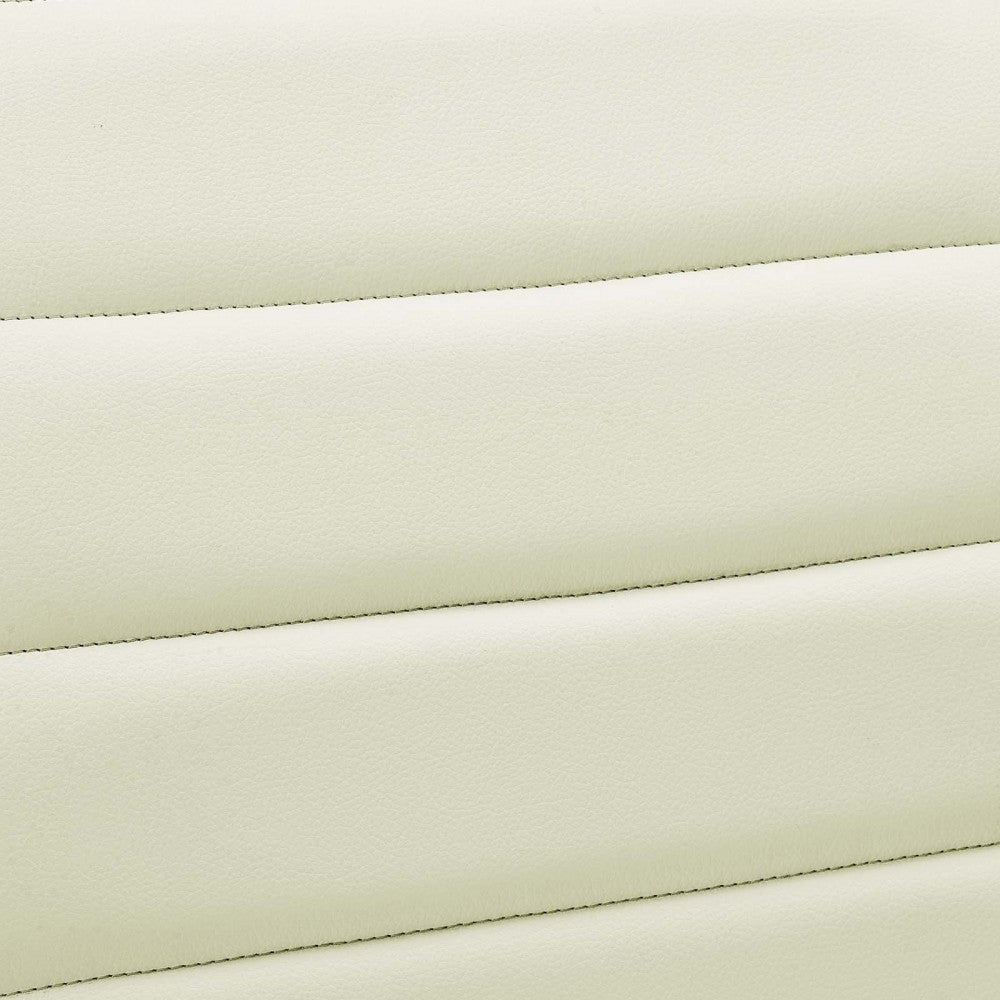 Ripple Armless Mid Back Vinyl Office Chair, White