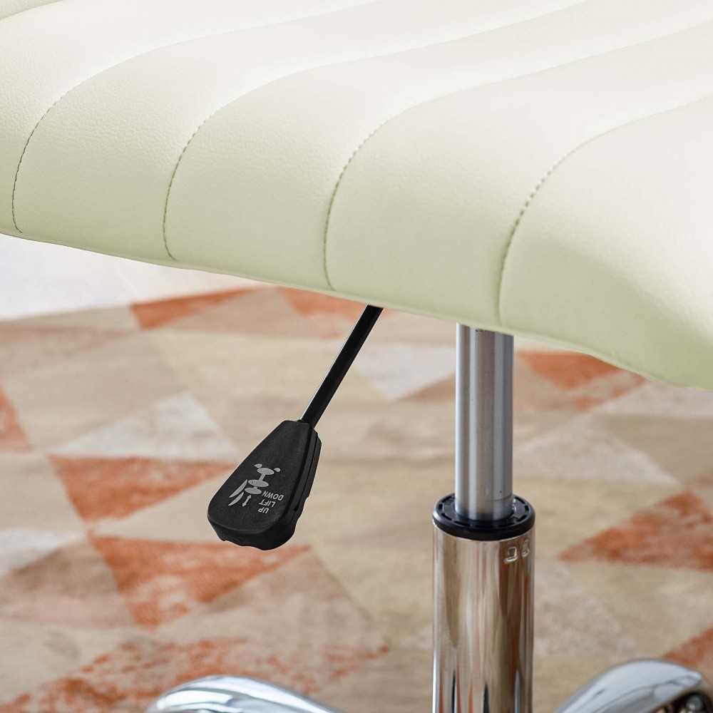 Ripple Armless Mid Back Vinyl Office Chair, White