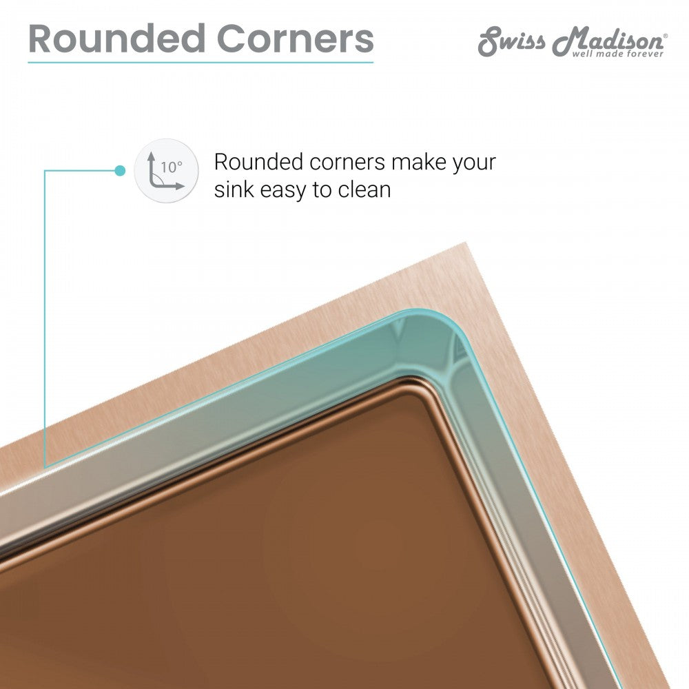 Rivage 33 x 20 Stainless Steel, Dual Basin, Undermount Kitchen Sink in Rose Gold