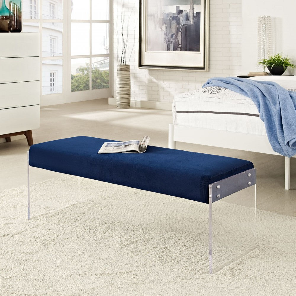 Roam Performance Velvet Bench, Navy