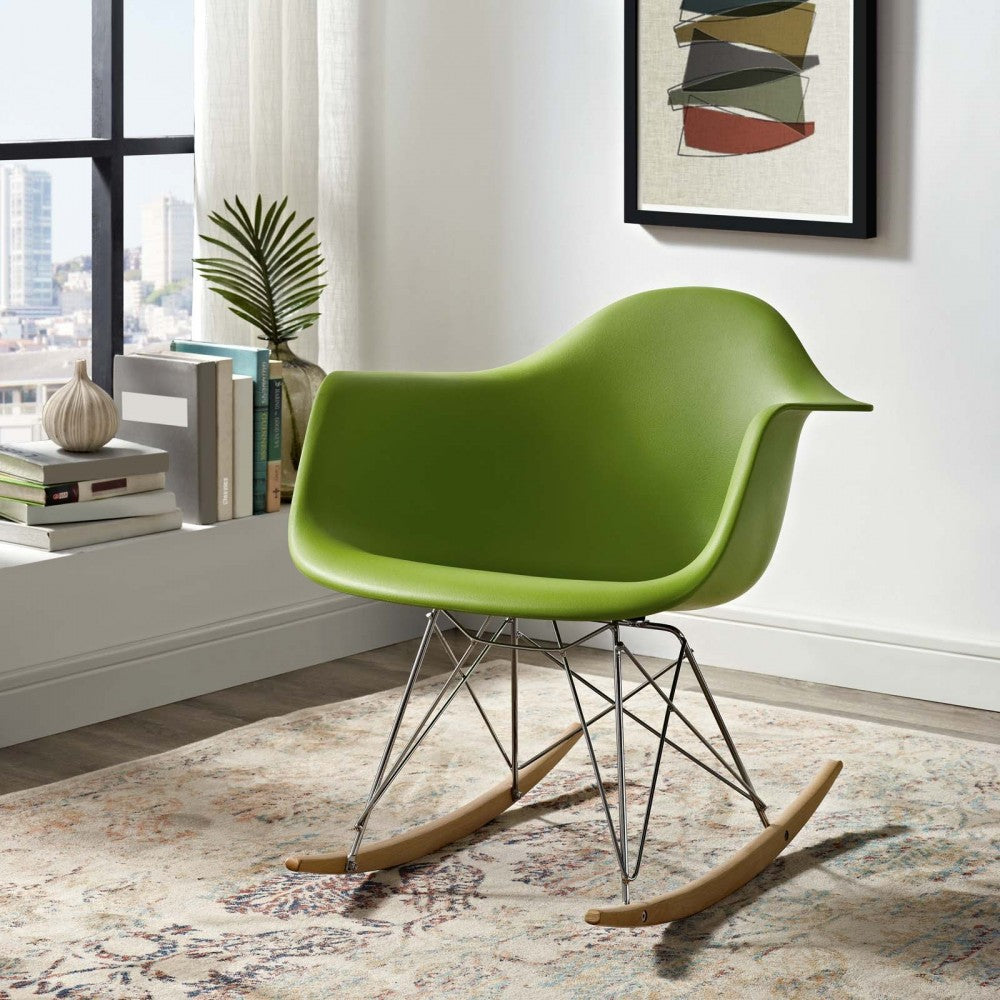 Rocker Plastic Lounge Chair, Green