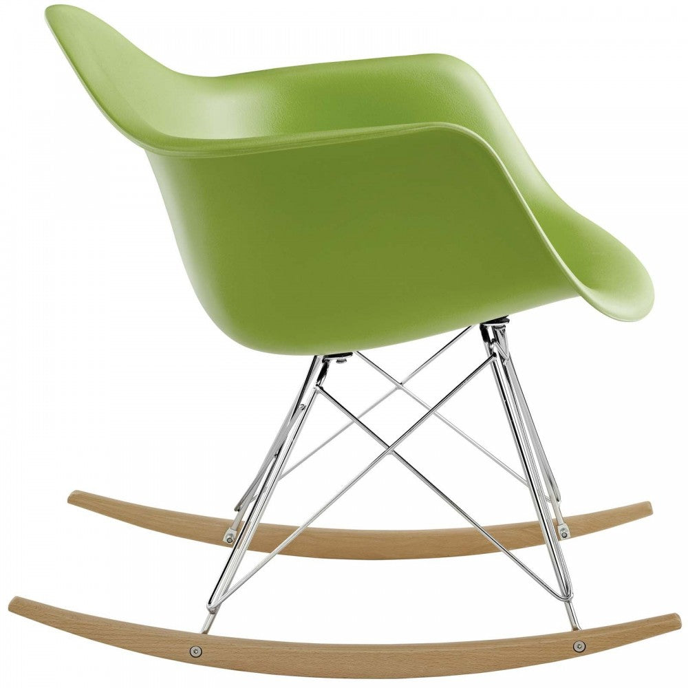 Rocker Plastic Lounge Chair, Green