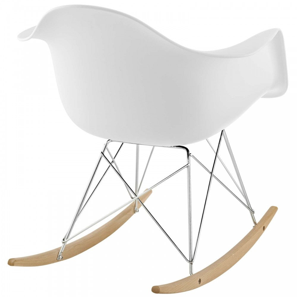 Rocker Plastic Lounge Chair, White