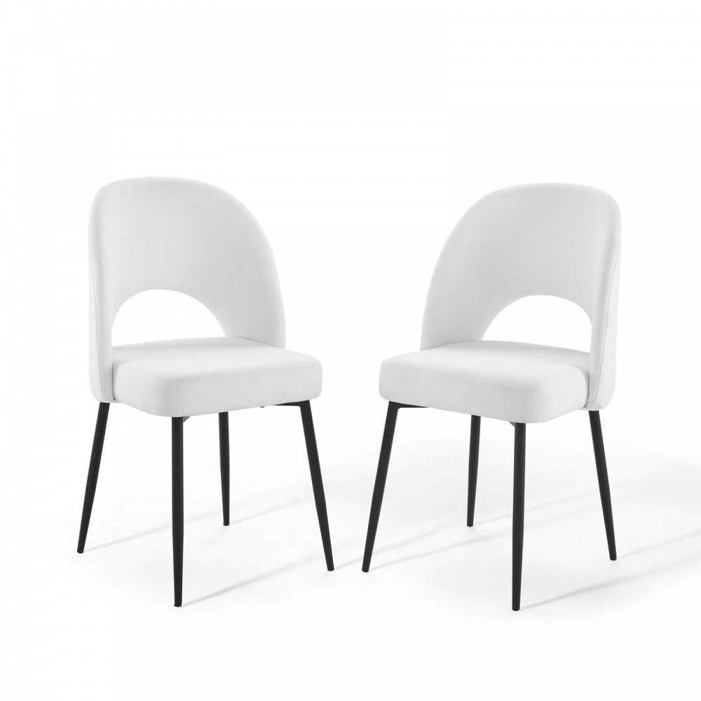 Rouse Dining Side Chair Upholstered Fabric Set of 2, Black White