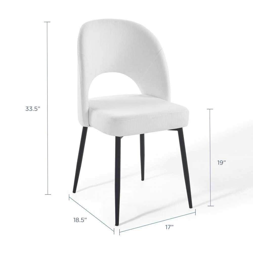 Rouse Dining Side Chair Upholstered Fabric Set of 2, Black White