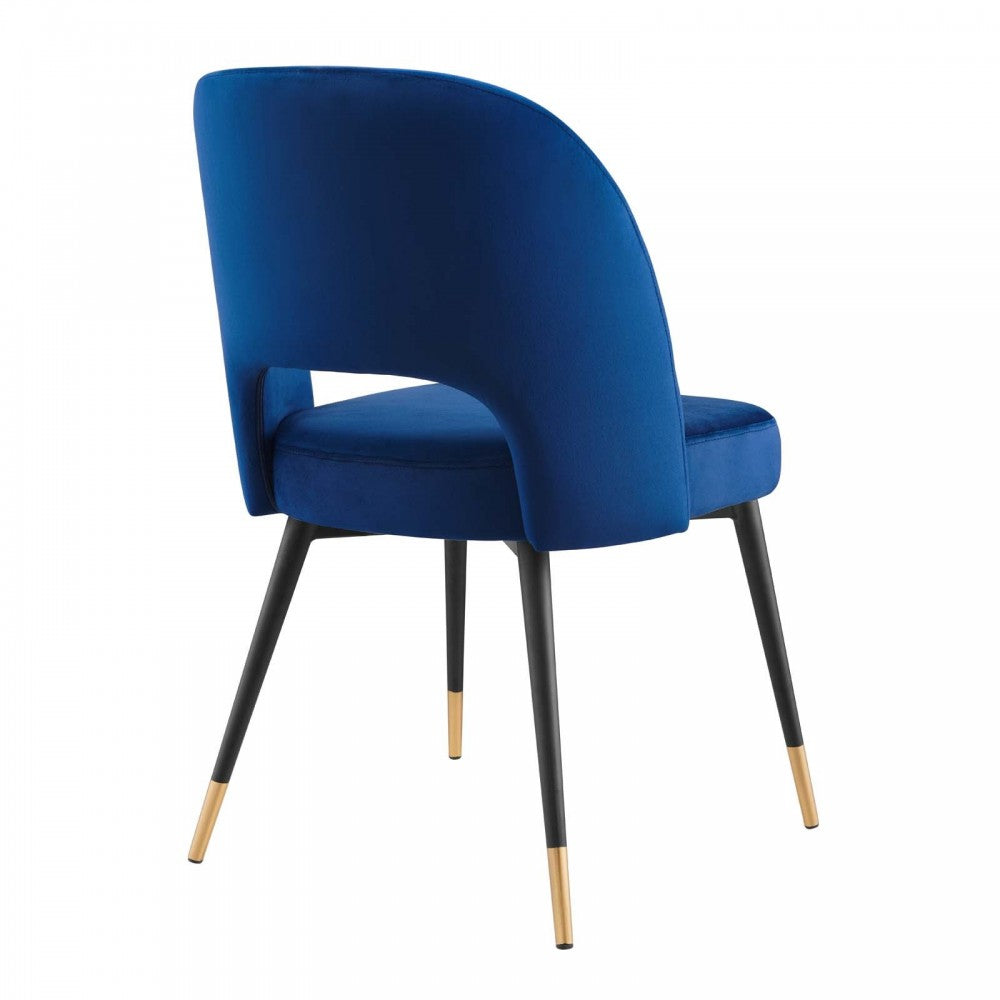 Rouse Performance Velvet Dining Side Chairs - Set of 2, Navy