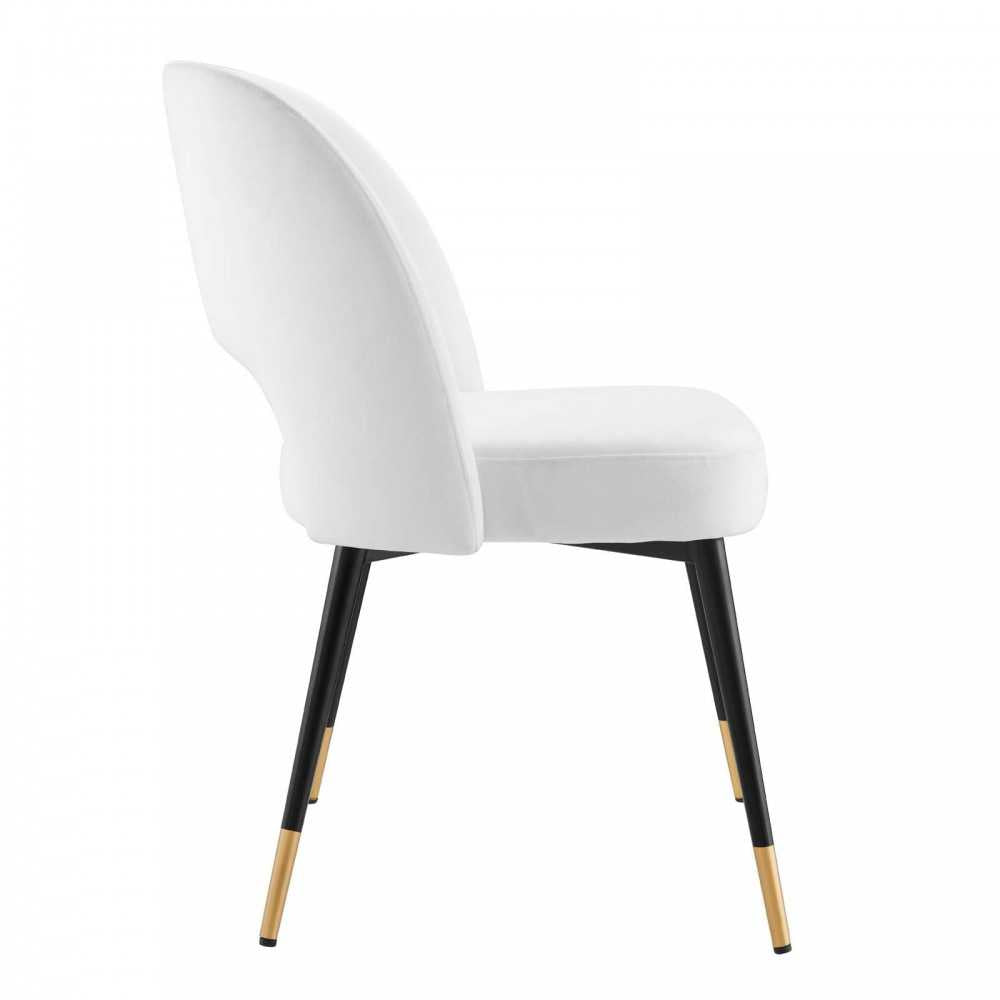 Rouse Performance Velvet Dining Side Chairs - Set of 2, White
