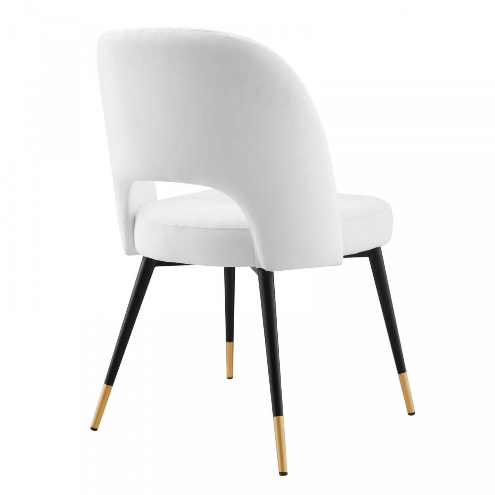 Rouse Performance Velvet Dining Side Chairs - Set of 2, White