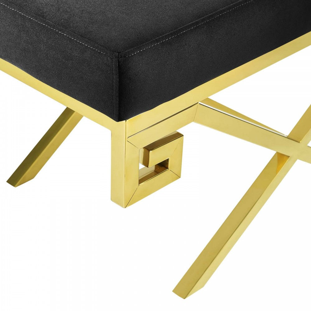 Rove Velvet Performance Velvet Bench, Gold Black