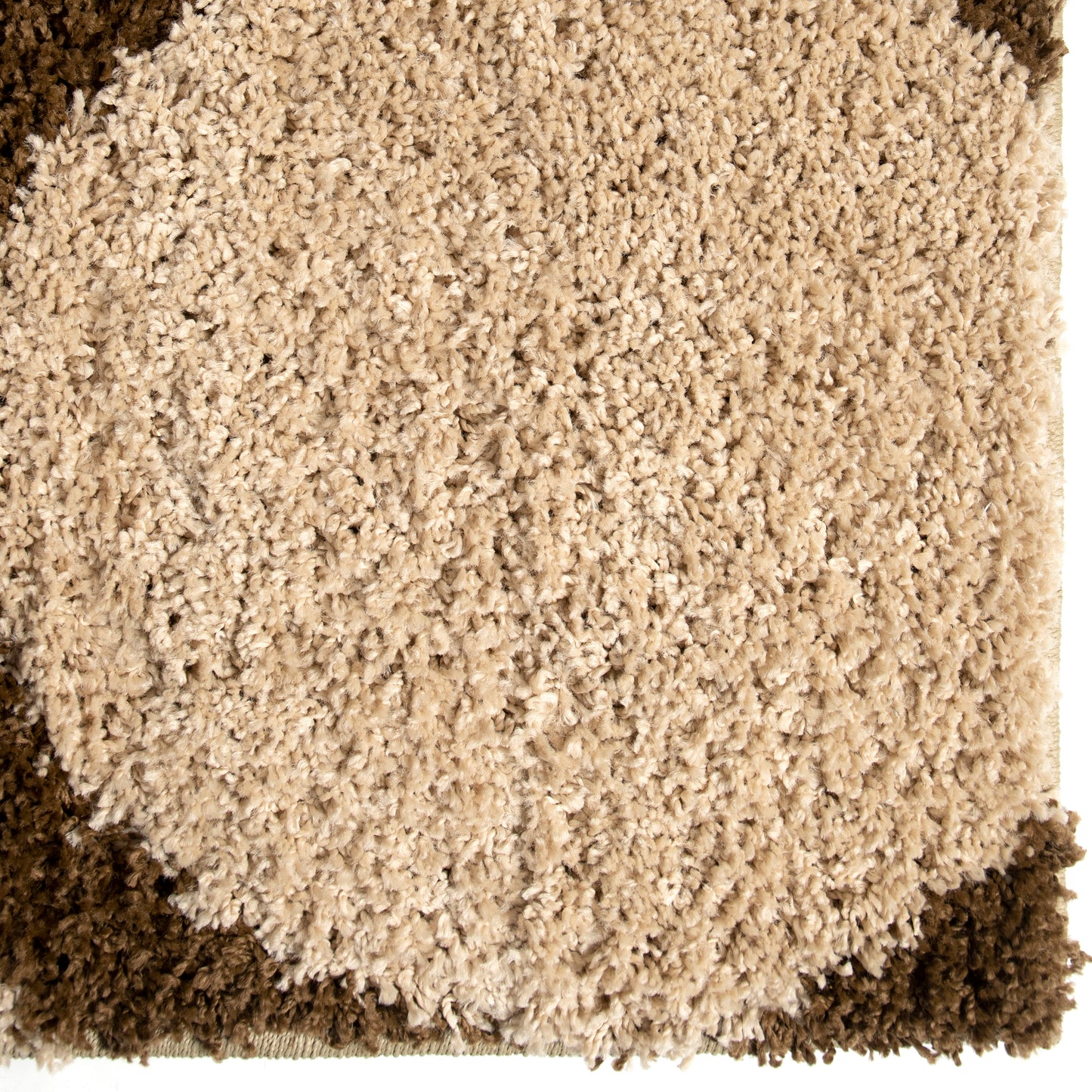 Orian Impressions Shag Circle Design Bisque 94"X130"