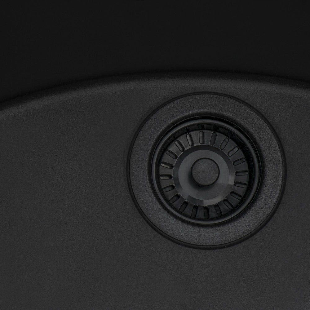 Ruvati 23.5 x 20 inch Topmount Granite Composite Kitchen Sink - Midnight Black