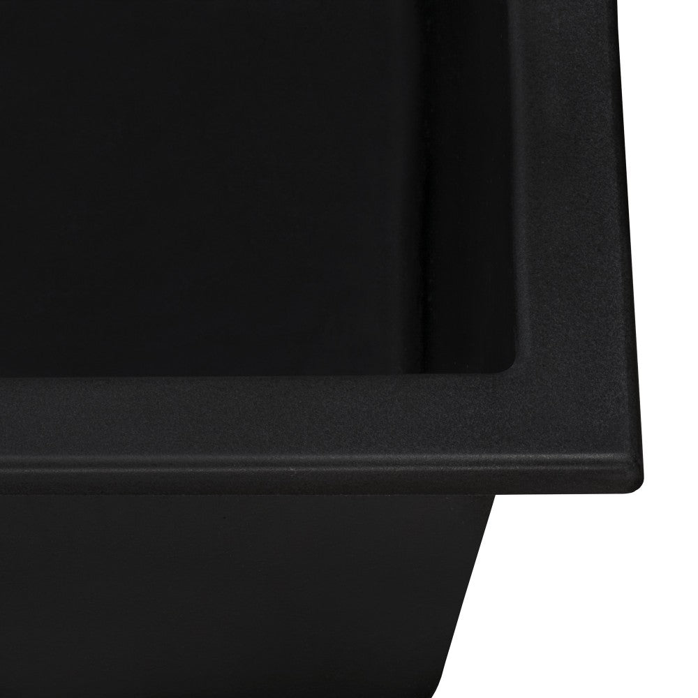 Ruvati 23.5 x 20 inch Topmount Granite Composite Kitchen Sink - Midnight Black