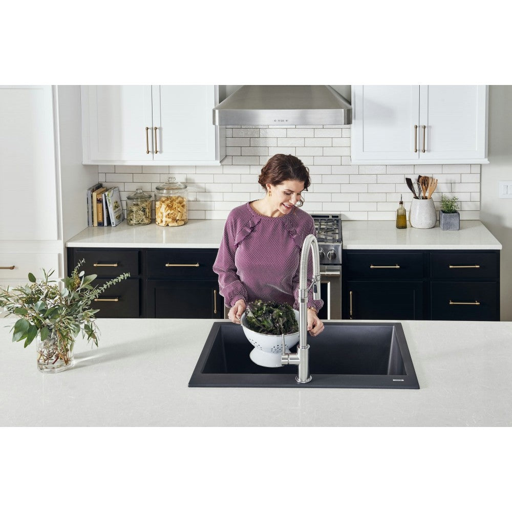 Ruvati 33 x 22 inch Granite Composite Kitchen Sink - Midnight Black