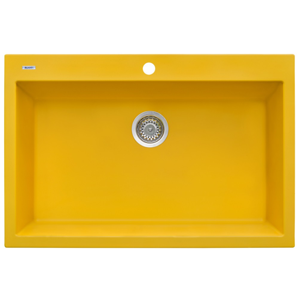 Ruvati 33 x 22 inch Topmount Granite Composite Kitchen Sink - Midas Yellow