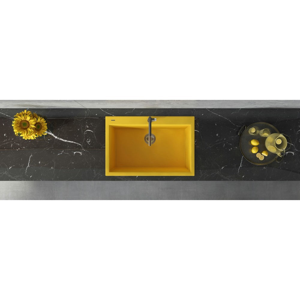Ruvati 33 x 22 inch Topmount Granite Composite Kitchen Sink - Midas Yellow