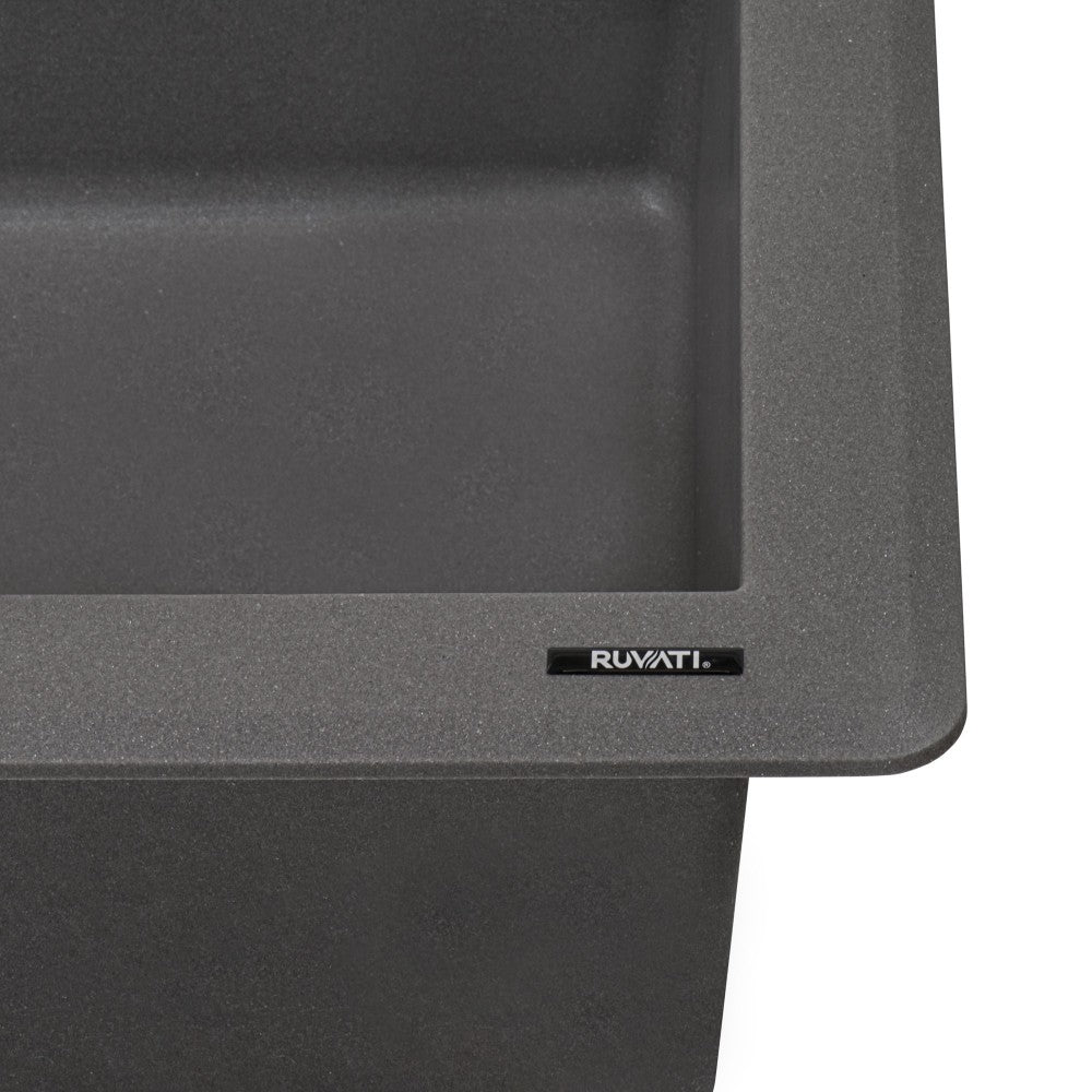 Ruvati 33 x 22 inch Topmount Granite Composite Kitchen Sink - Urban Gray