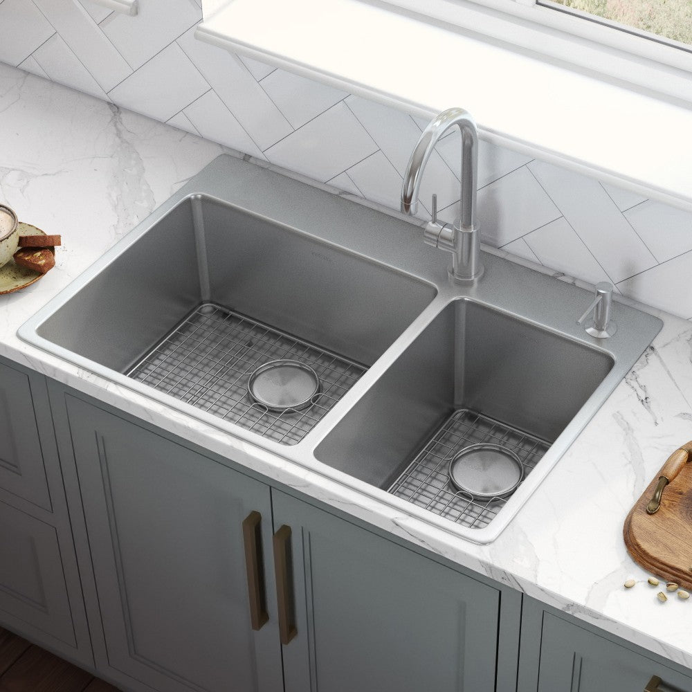 Ruvati 33 x 22 inch Topmount Stainless Steel Kitchen Sink - Stainless Steel