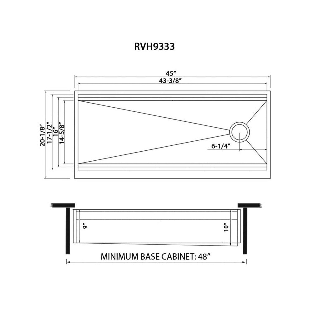 Ruvati Dual-Tier 45 x 20 inch Apron Front Stainless Steel Kitchen Sink