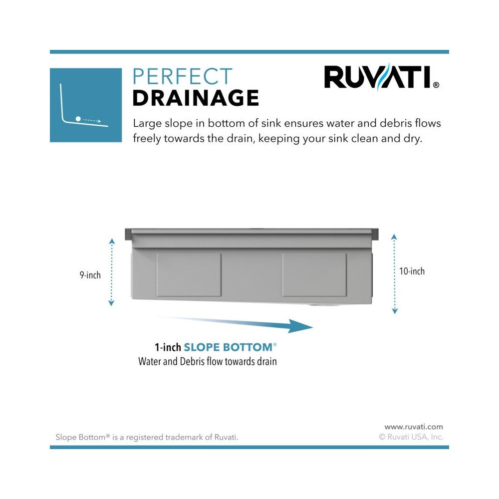 Ruvati Dual-Tier 45 x 20 inch Apron Front Stainless Steel Kitchen Sink