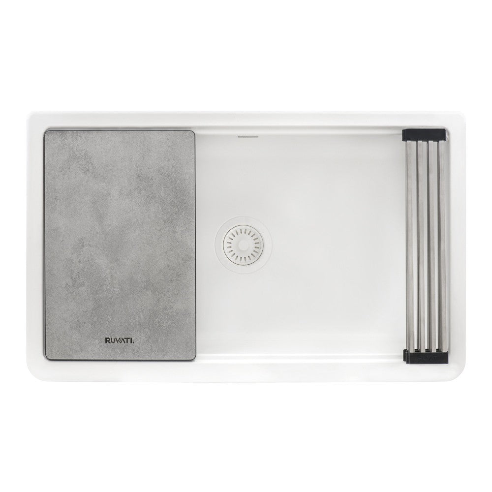 Ruvati epiCast 33 x 20.5 inch Granite Composite Kitchen Sink - Arctic White