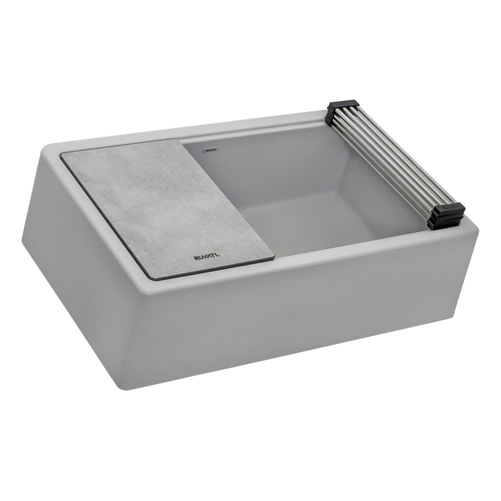 Ruvati epiCast 33 x 20.5 inch Granite Composite Kitchen Sink - Silver Gray
