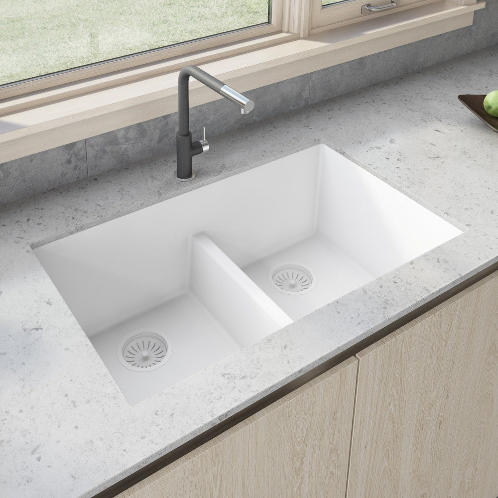 Ruvati epiGranite 33 x 19 inch Granite Composite Kitchen Sink - Arctic White