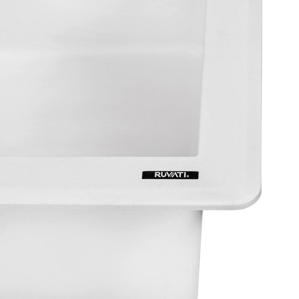 Ruvati epiGranite 33 x 22 inch Dual Mount Kitchen Sink - Arctic White
