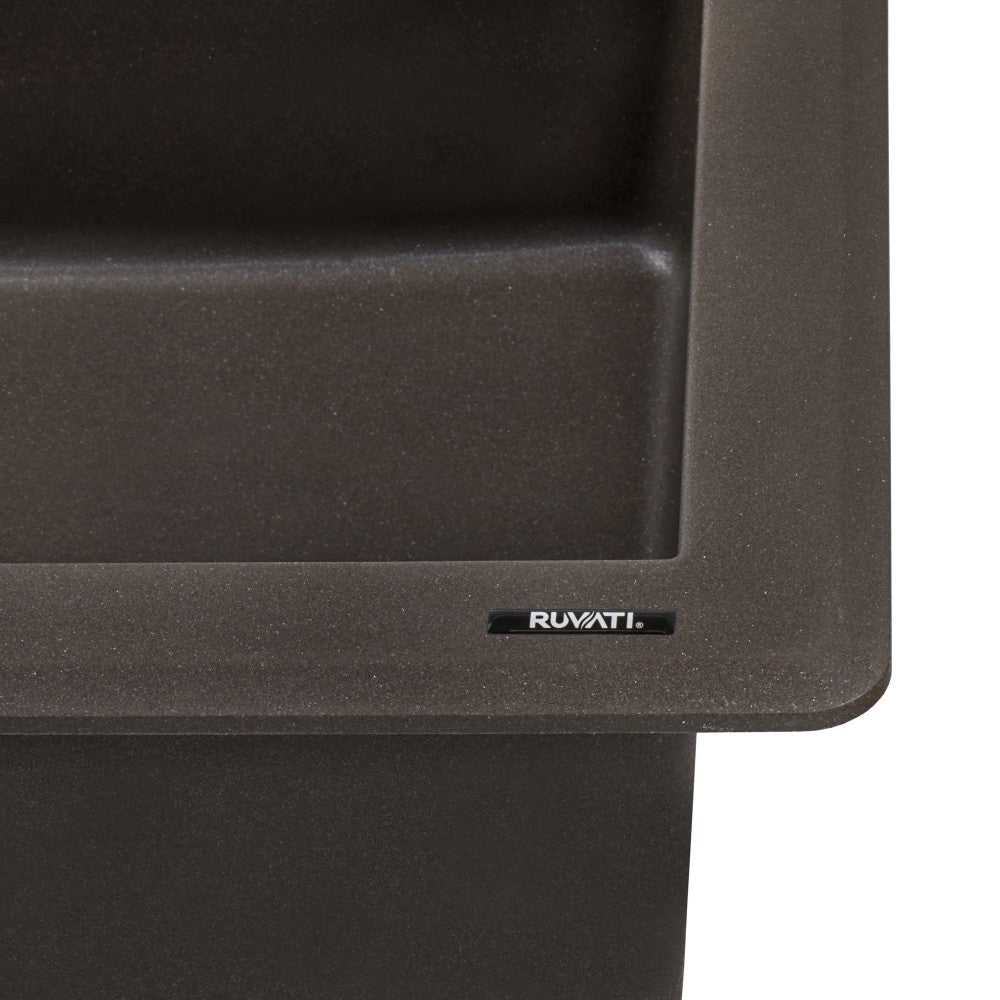 Ruvati epiGranite 33 x 22 inch Dual Mount Kitchen Sink - Espresso