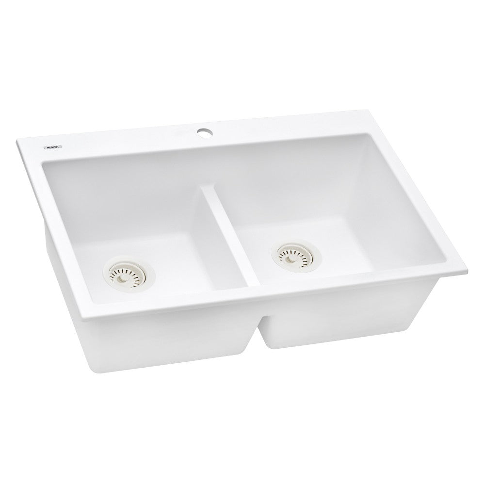 Ruvati epiGranite 33 x 22 inch Topmount Kitchen Sink - Arctic White