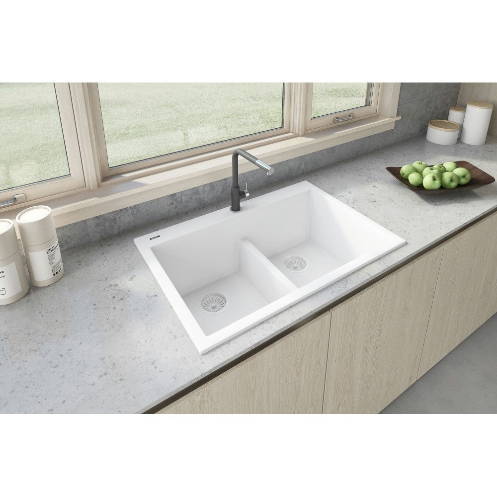 Ruvati epiGranite 33 x 22 inch Topmount Kitchen Sink - Arctic White