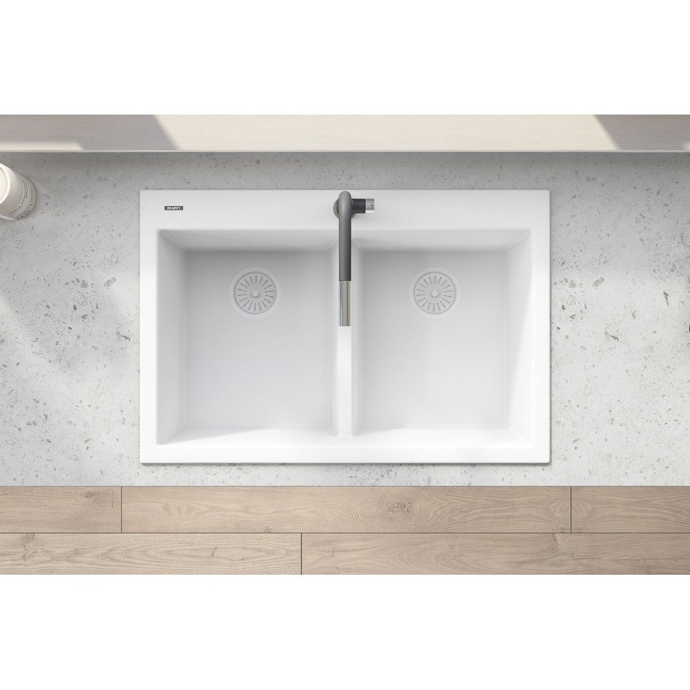 Ruvati epiGranite 33 x 22 inch Topmount Kitchen Sink - Arctic White