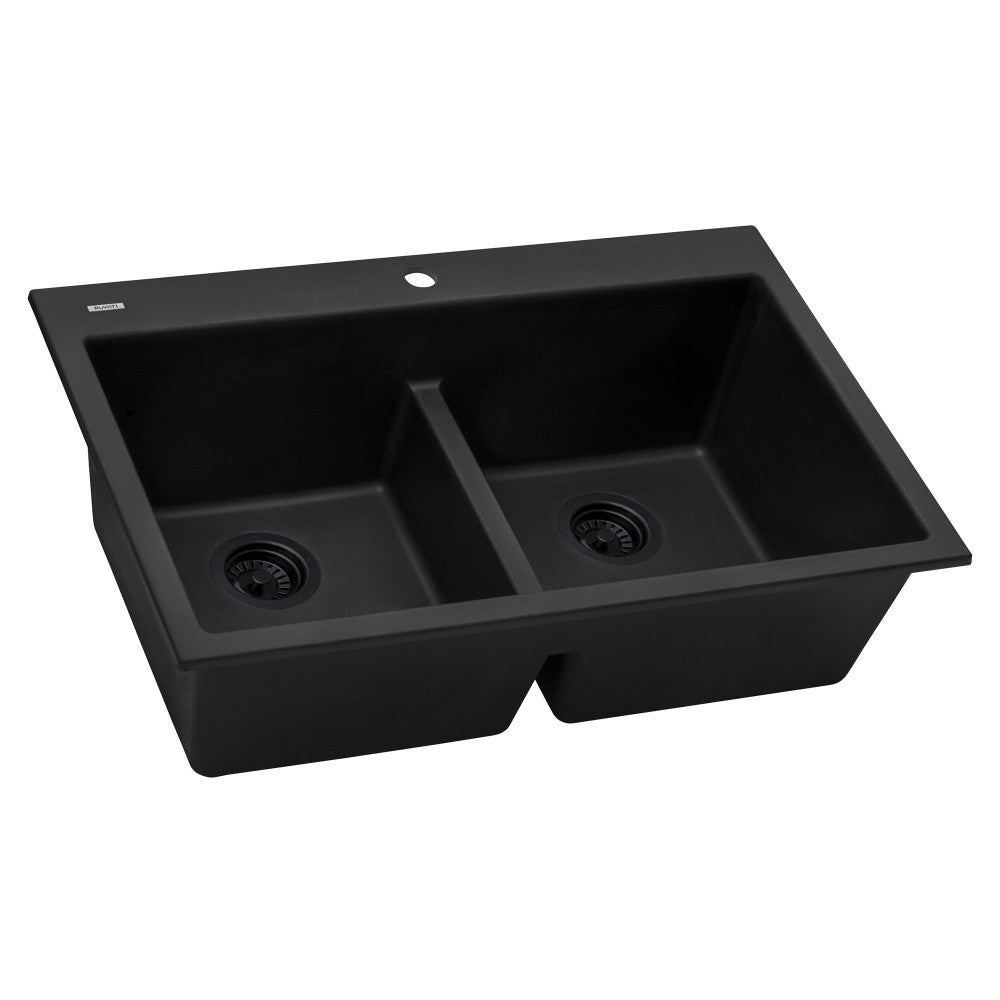 Ruvati epiGranite 33 x 22 inch Topmount Kitchen Sink - Midnight Black