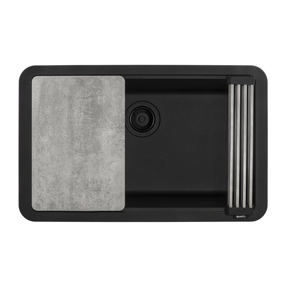Ruvati epiStage 29.5 x 18.5 inch Kitchen Sink - Midnight Black