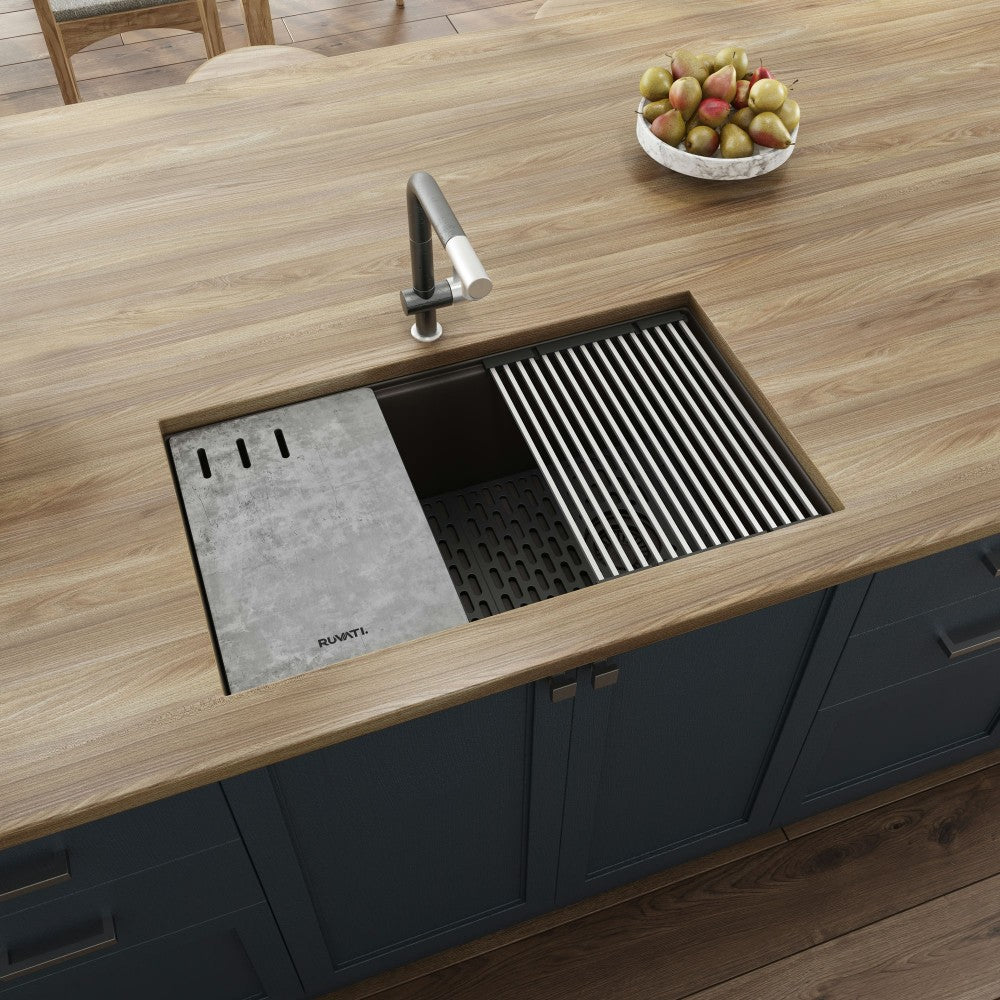 Ruvati epiStage 33 x 19 inch Kitchen Sink - Espresso