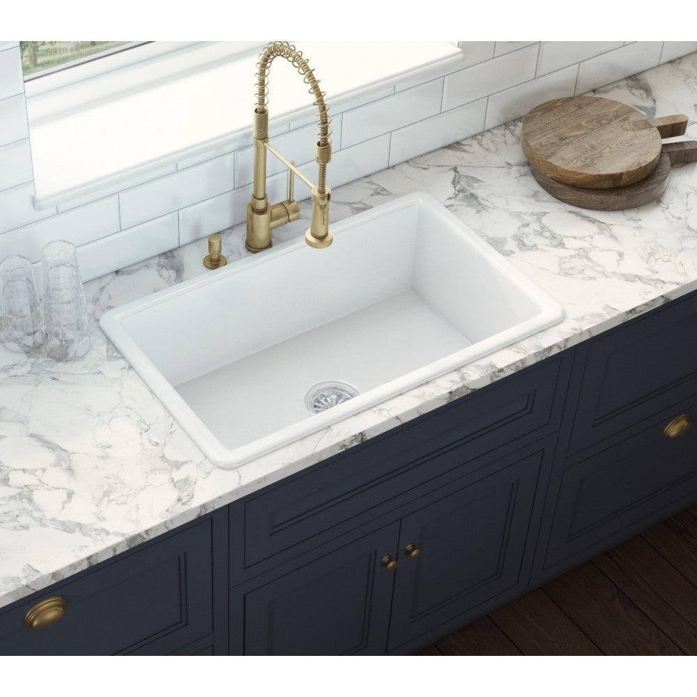 Ruvati Fiamma 30 x 18 inch Undermount Fireclay Kitchen Sink