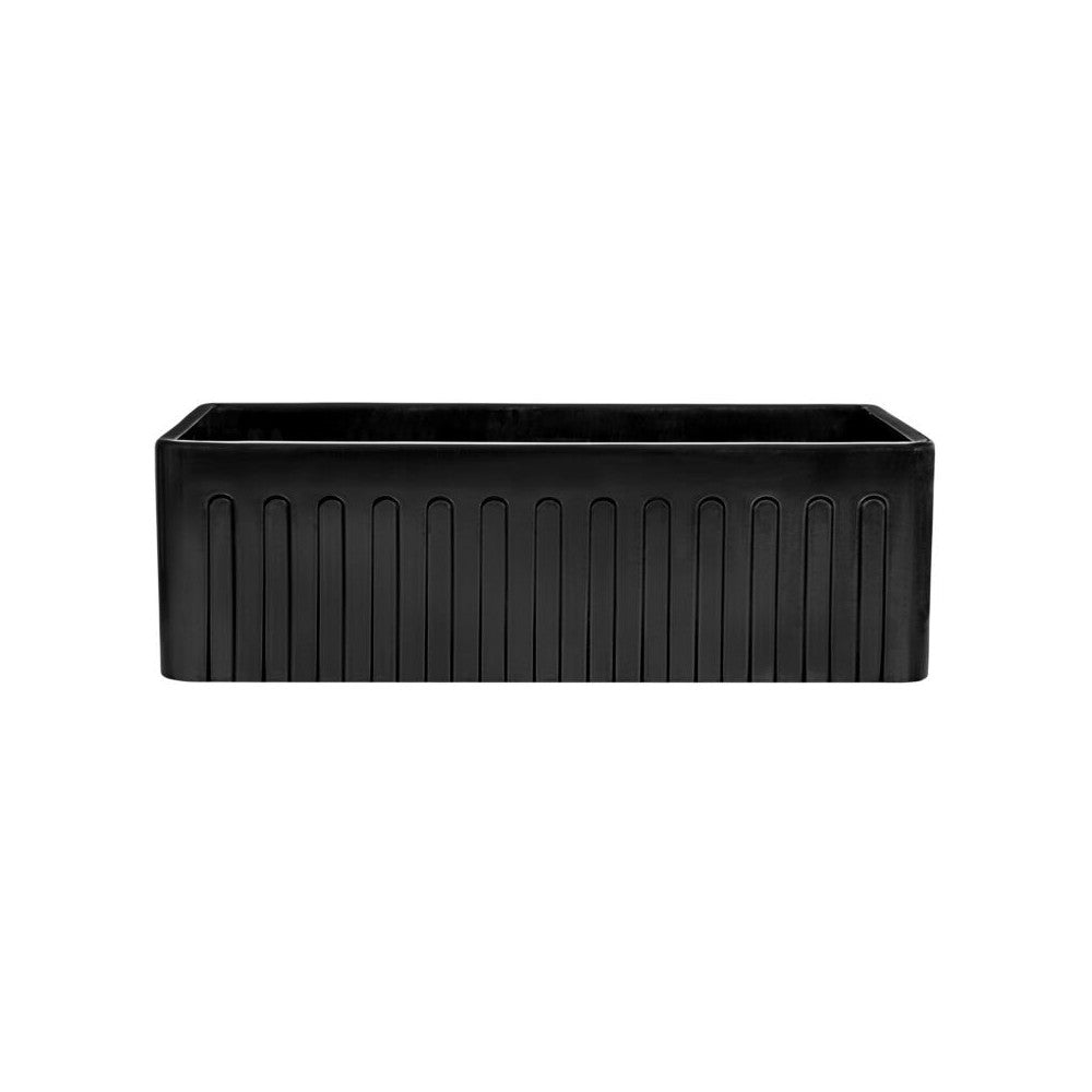 Ruvati Fiamma 30 x 20 inch Farmhouse Fireclay Kitchen Sink - Glossy Black