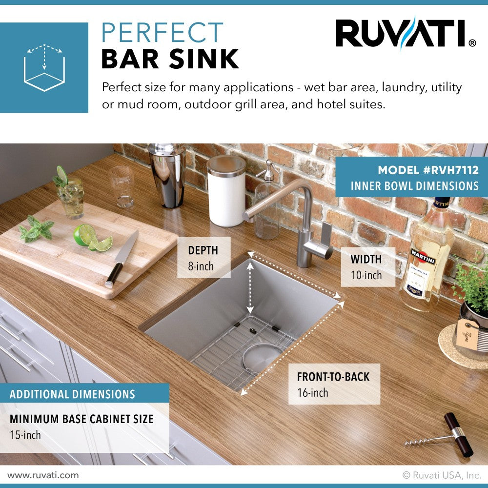 Ruvati Gravena 12 x 18 inch Undermount Bar Sink