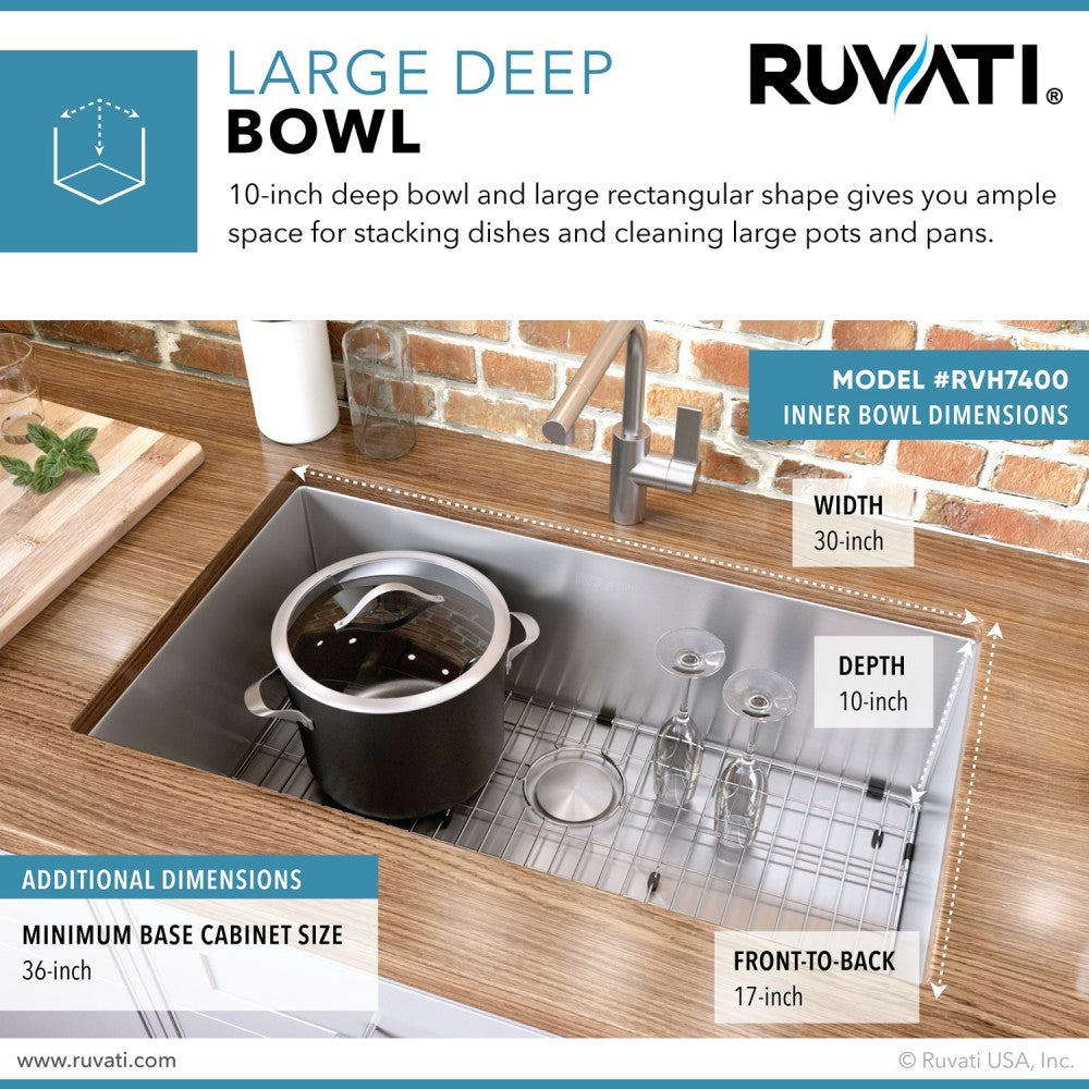 Ruvati Gravena 32 x 19 inch Undermount Stainless Steel Kitchen Sink