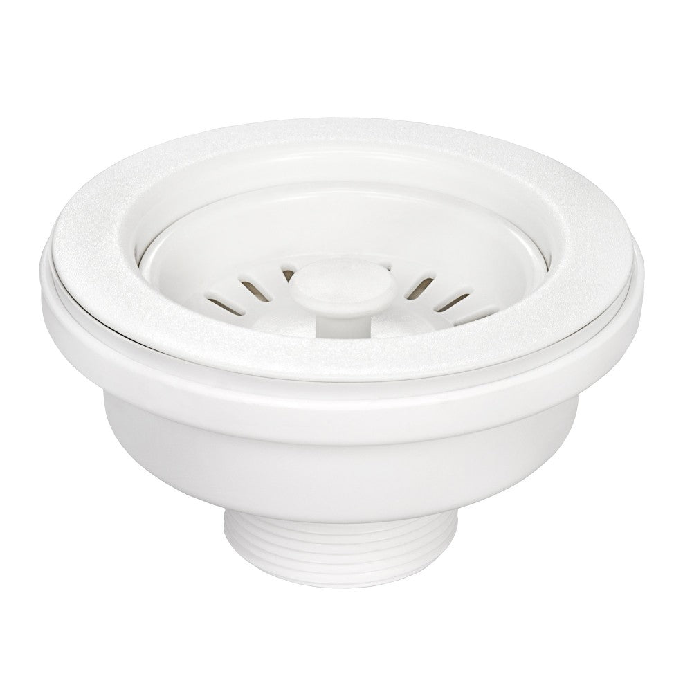Ruvati Kitchen Sink Basket Strainer Drain Assembly Matte White