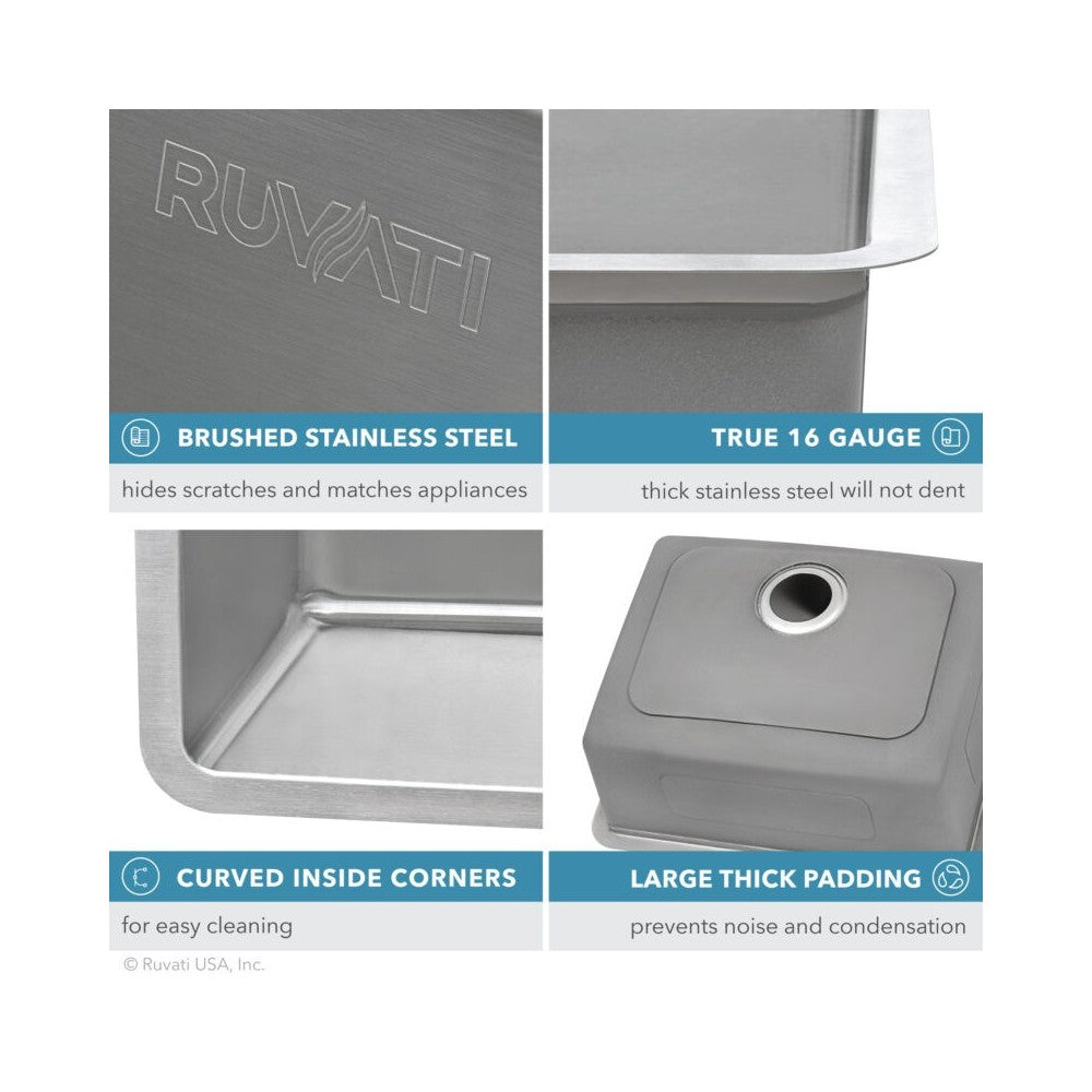 Ruvati Modena 32 x 18 inch Undermount Stainless Steel Kitchen Sink