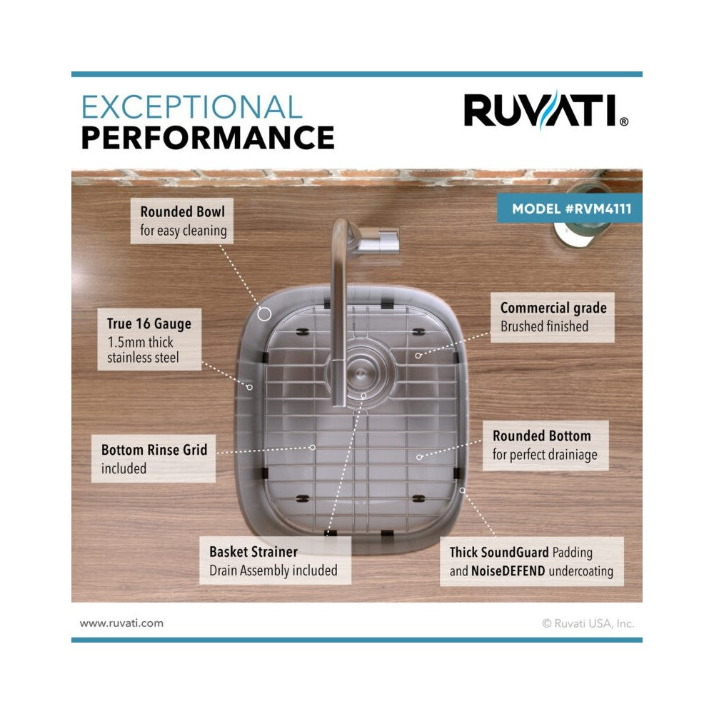 Ruvati Parmi 12.5 x 18 inch Undermount Bar Sink