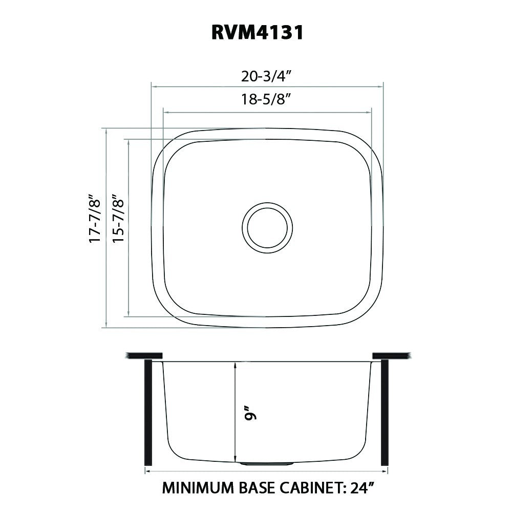 Ruvati Parmi 20.75 x 17.75 inch Undermount Stainless Steel Kitchen Sink