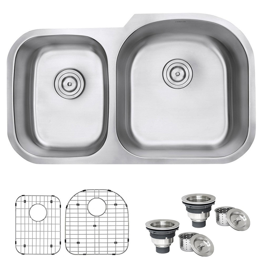 Ruvati Parmi 34 x 20.5 inch Undermount Stainless Steel Kitchen Sink