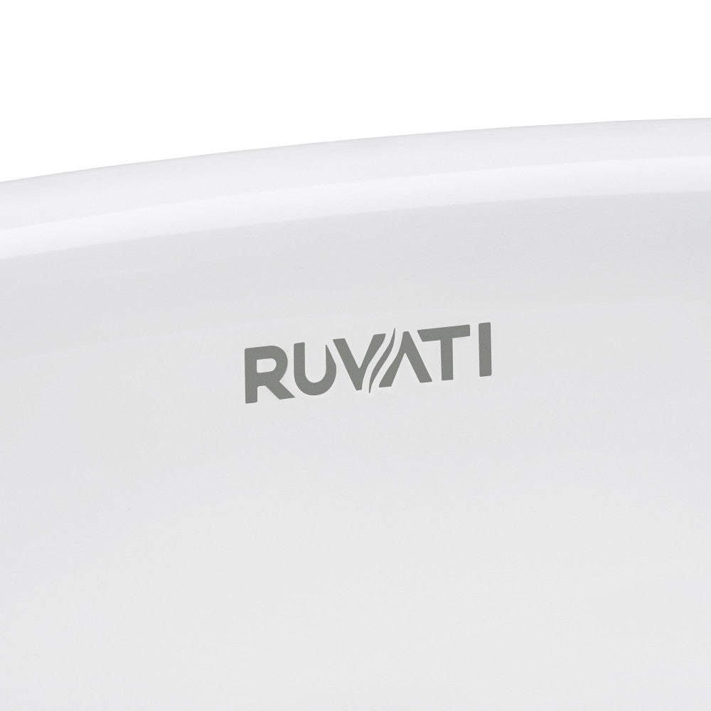 Ruvati Pietra 19-3/4 x 15-3/4 inch Porcelain Bathroom Sink - Silver / White