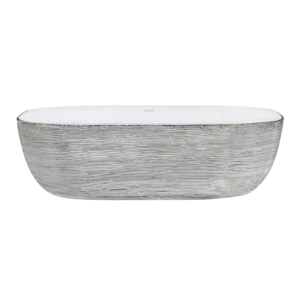 Ruvati Pietra 19-3/4 x 15-3/4 inch Porcelain Bathroom Sink - Silver / White